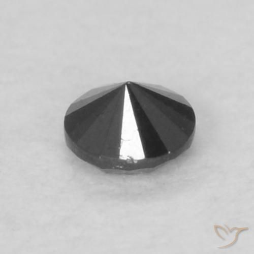 Diamante Preto Natural 0.06ct, Redondo, Opaco