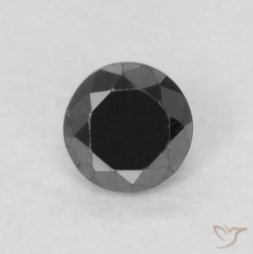 0.06ct Natural Preto Diamante, Redondo, Opaco