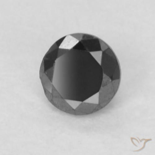 Diamante Preto Natural 0.06ct, Redondo, Opaco