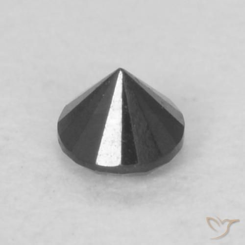 Diamante Preto Natural 0.06ct, Redondo, Opaco