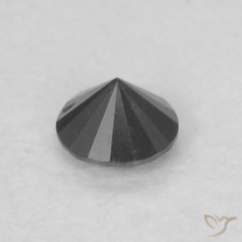 Diamante Preto Natural 0.05ct, Redondo, Opaco