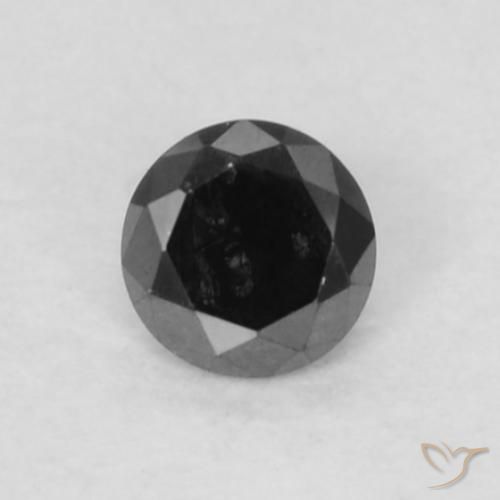 0.05ct Natural Preto Diamante, Redondo, Opaco