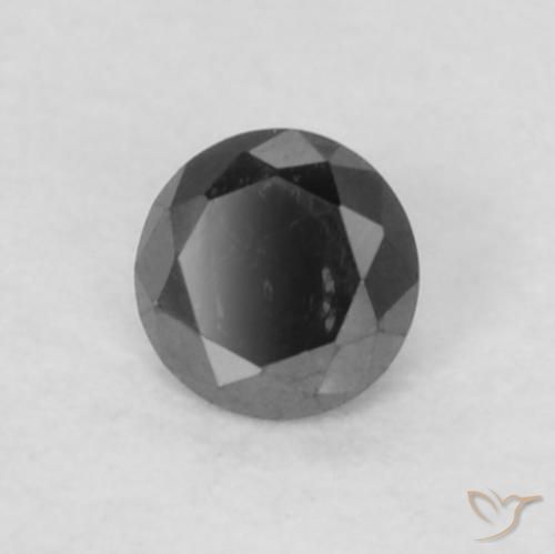 Diamante Preto Natural 0.05ct, Redondo, Opaco