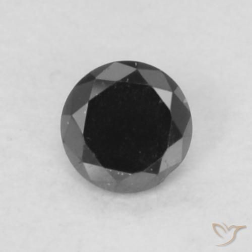 0.05ct Natural Preto Diamante, Redondo, Opaco