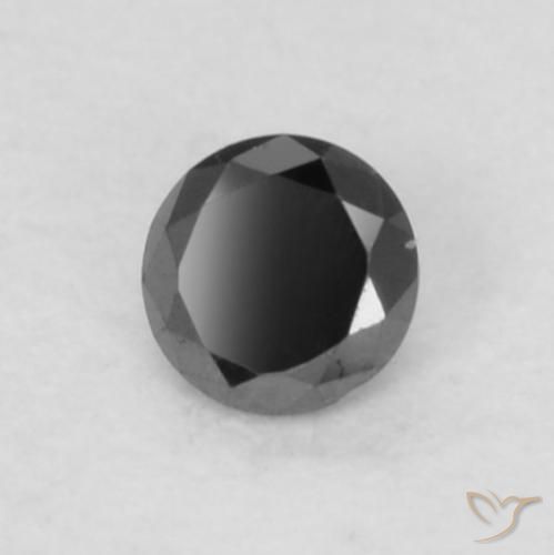Diamante Preto Natural 0.05ct, Redondo, Opaco