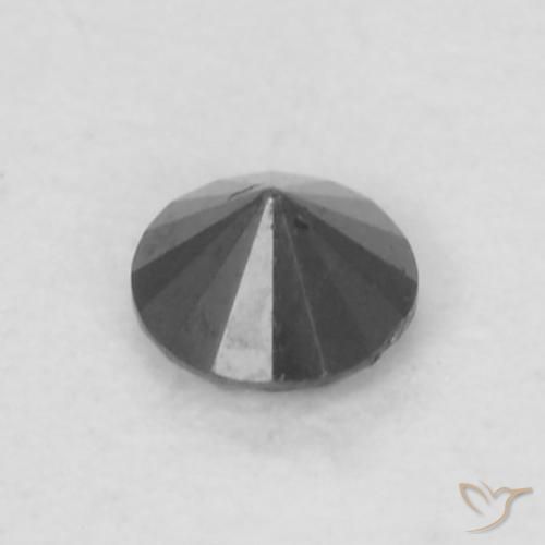 Diamante Preto Natural 0.05ct, Redondo, Opaco