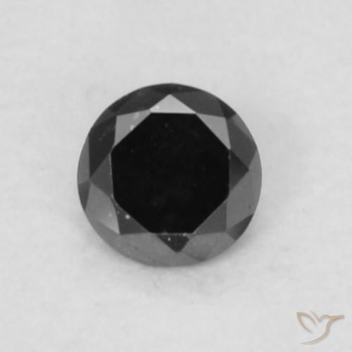 0.05ct Natural Preto Diamante, Redondo, Opaco