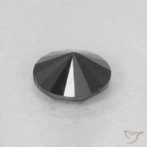 Diamante Preto Natural 0.05ct, Redondo, Opaco