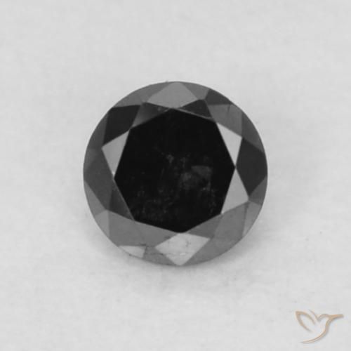 0.05ct Natural Preto Diamante, Redondo, Opaco