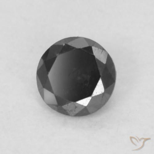 Diamante Preto Natural 0.05ct, Redondo, Opaco