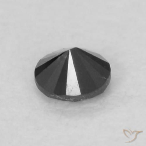 Diamante Preto Natural 0.05ct, Redondo, Opaco