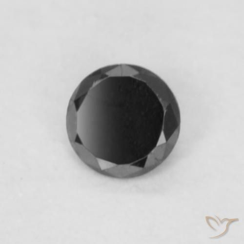 Diamante Preto Natural 0.04ct, Redondo, Opaco