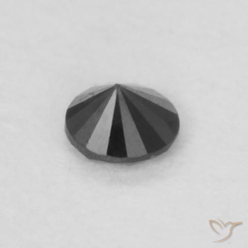 Diamante Preto Natural 0.04ct, Redondo, Opaco