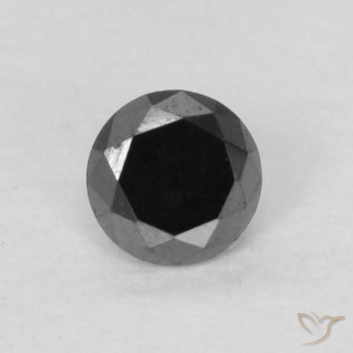 0.06ct Natural Preto Diamante, Redondo, Opaco
