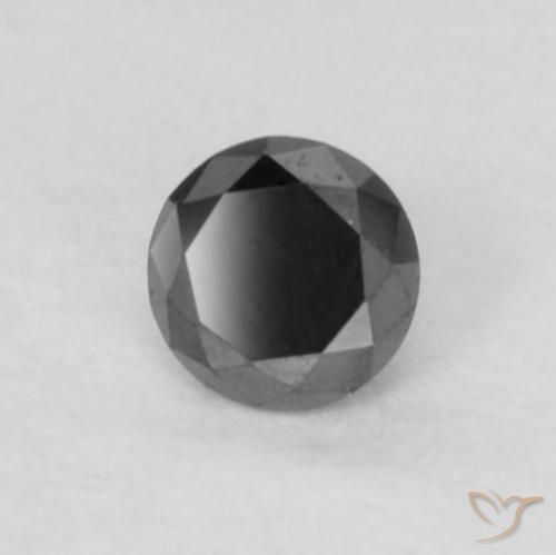 Diamante Preto Natural 0.06ct, Redondo, Opaco