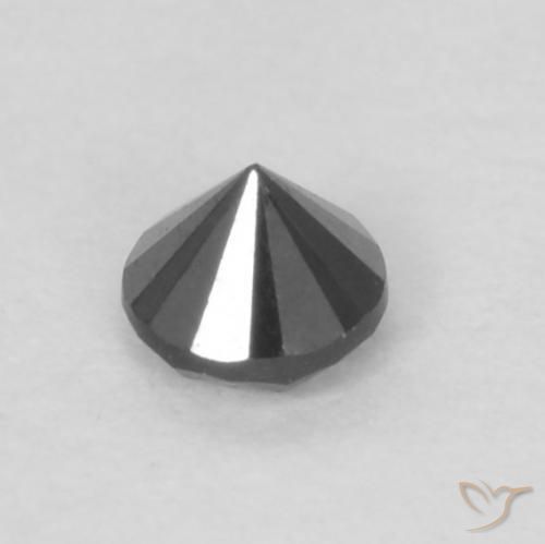 Diamante Preto Natural 0.06ct, Redondo, Opaco