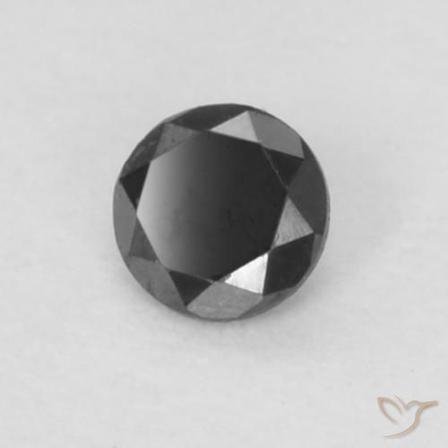 Diamante Preto Natural 0.04ct, Redondo, Opaco