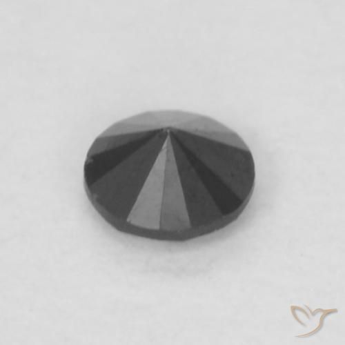 Diamante Preto Natural 0.04ct, Redondo, Opaco