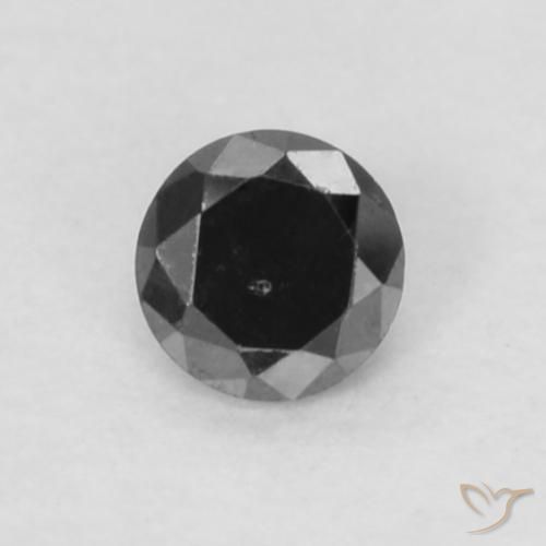 0.05ct Natural Preto Diamante, Redondo, Opaco