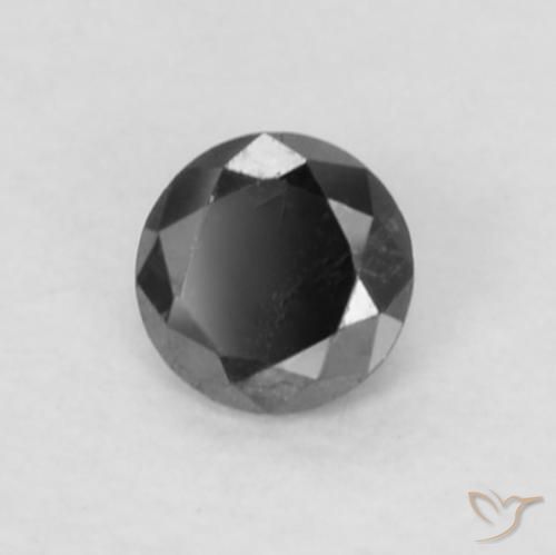 Diamante Preto Natural 0.05ct, Redondo, Opaco