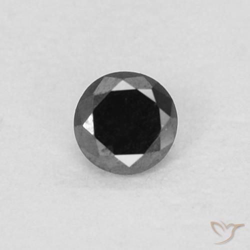 0.05ct Natural Preto Diamante, Redondo, Opaco
