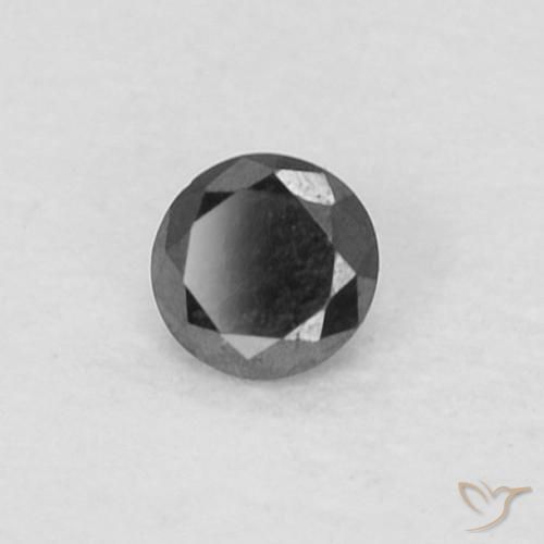 Diamante Preto Natural 0.05ct, Redondo, Opaco