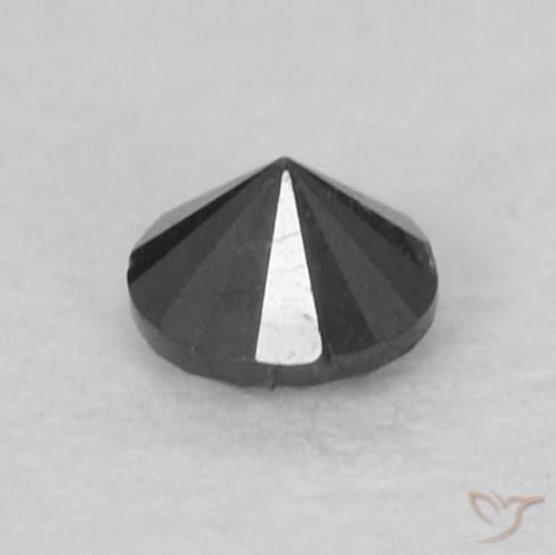 Diamante preto natural 0,10ct, corte redondo, opaco