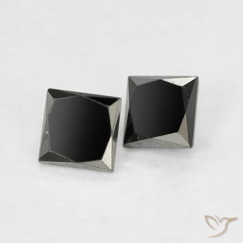 Pedras preciosas de Diamante Preto natural de 0.14 ct, Quadrado, Opaco