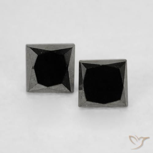 0.18ctw Natural Preto Diamante, Quadrado, Opaco
