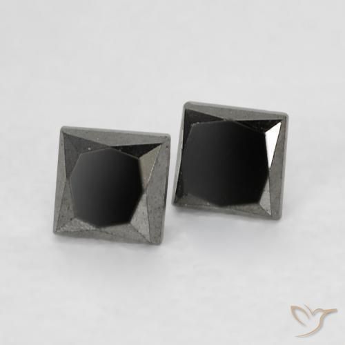 Pedras preciosas de Diamante Preto natural de 0.18 ct, Quadrado, Opaco