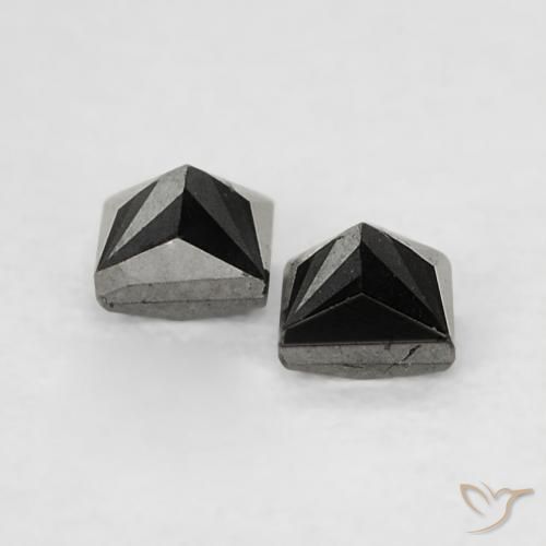 Pedras preciosas de Diamante Preto natural de 0.18 ct, Quadrado, Opaco