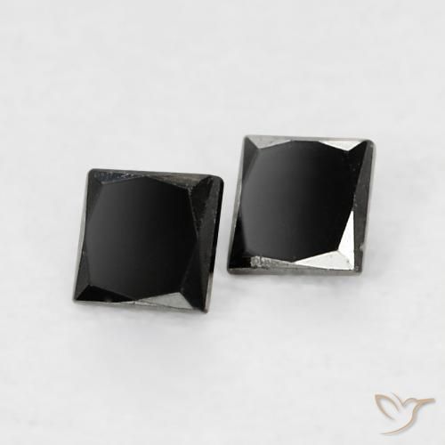 Pedras preciosas de Diamante Preto natural de 0.10 ct, Quadrado, Opaco
