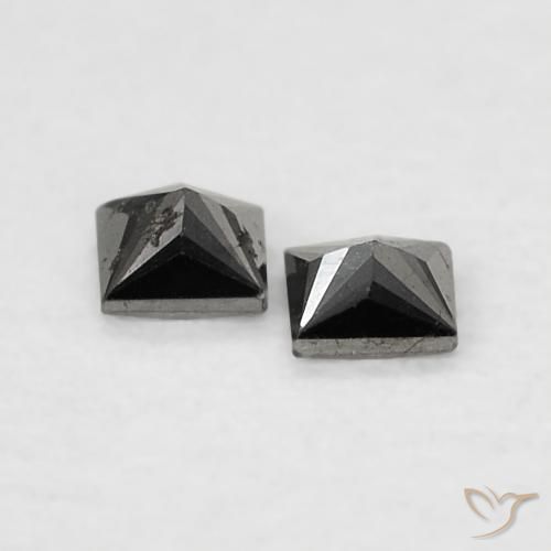 Pedras preciosas de Diamante Preto natural de 0.10 ct, Quadrado, Opaco