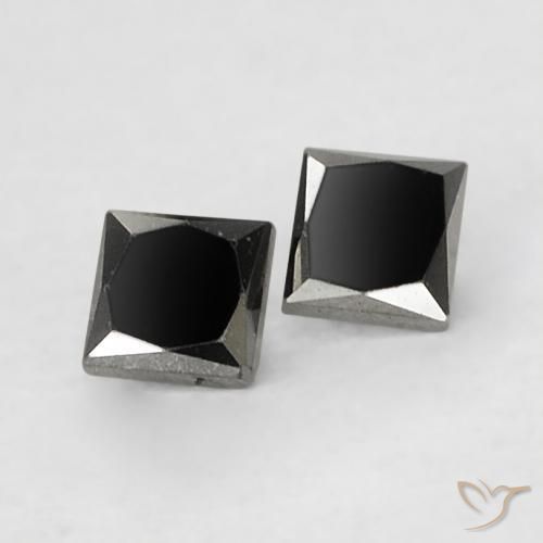 Pedras preciosas de Diamante Preto natural de 0.14 ct, Quadrado, Opaco