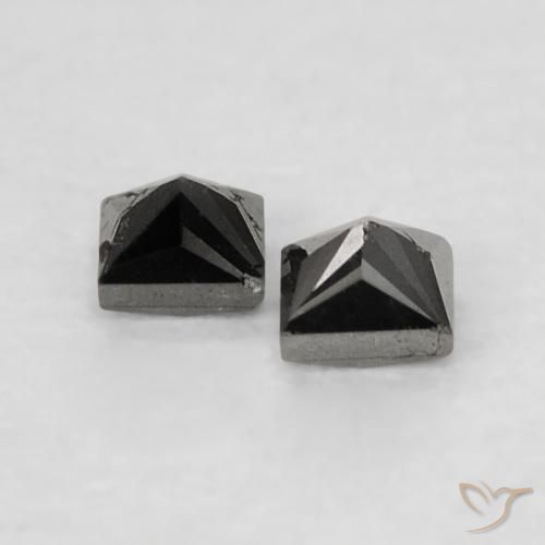 Pedras preciosas de Diamante Preto natural de 0.14 ct, Quadrado, Opaco