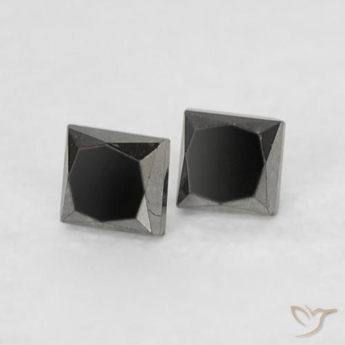 Pedras preciosas de Diamante Preto natural de 0.14 ct, Quadrado, Opaco