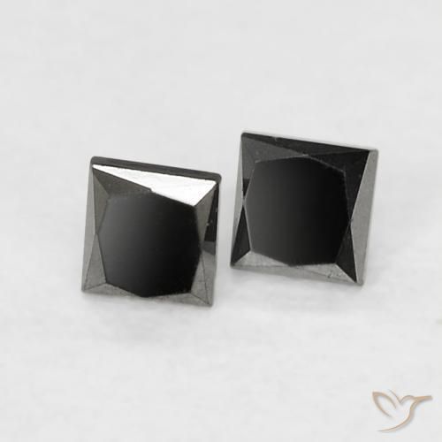 Pedras preciosas de Diamante Preto natural de 0.15 ct, Quadrado, Opaco