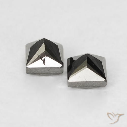 Pedras preciosas de Diamante Preto natural de 0.15 ct, Quadrado, Opaco