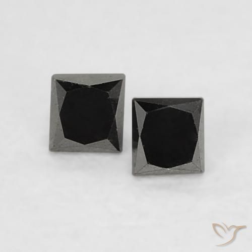 0.12ctw Natural Preto Diamante, Quadrado, Opaco