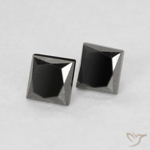 Pedras preciosas de Diamante Preto natural de 0.12 ct, Quadrado, Opaco