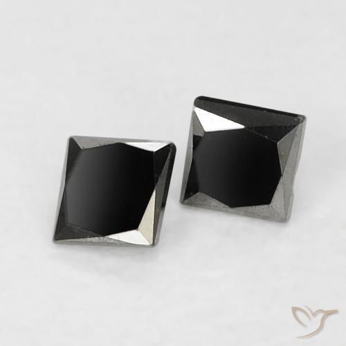 Pedras preciosas de Diamante Preto natural de 0.14 ct, Quadrado, Opaco
