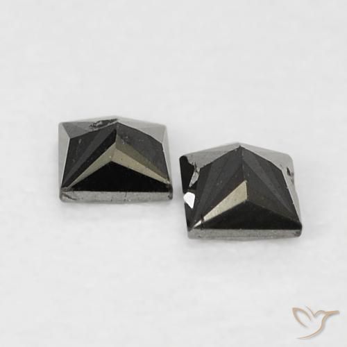 Pedras preciosas de Diamante Preto natural de 0.14 ct, Quadrado, Opaco