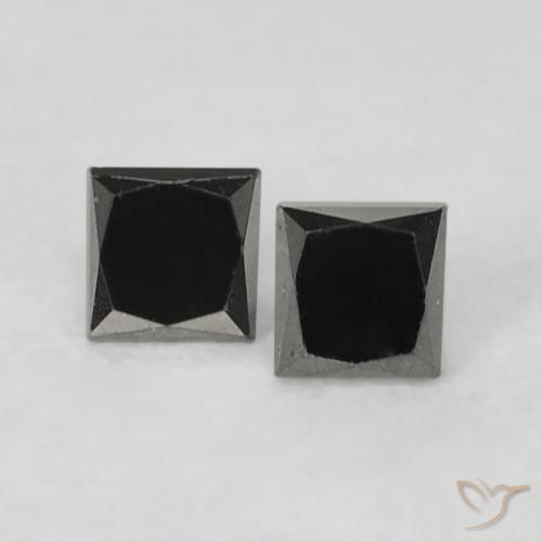 0.17ctw Natural Preto Diamante, Quadrado, Opaco