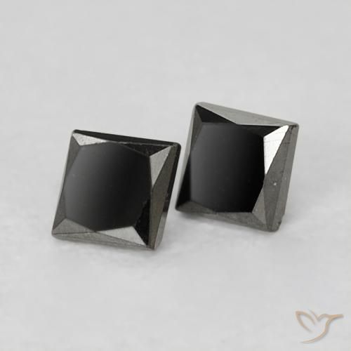 Pedras preciosas de Diamante Preto natural de 0.17 ct, Quadrado, Opaco