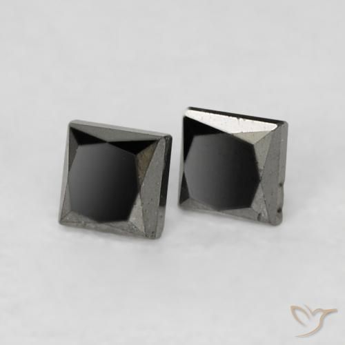 Pedras preciosas de Diamante Preto natural de 0.15 ct, Quadrado, Opaco