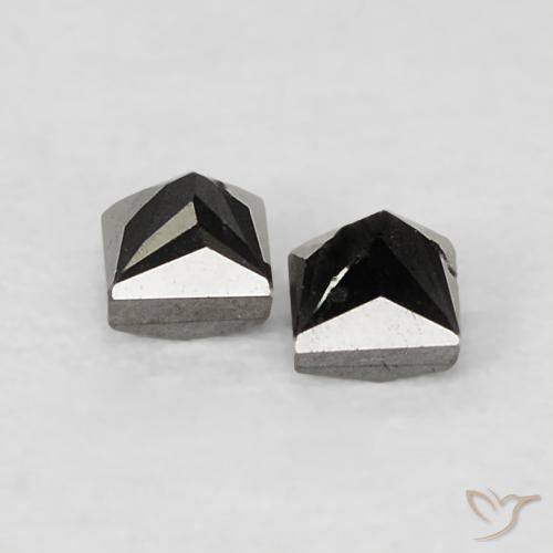 Pedras preciosas de Diamante Preto natural de 0.15 ct, Quadrado, Opaco