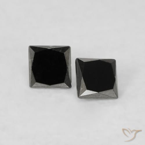Pedras preciosas de Diamante Preto natural de 0.09 ct, Quadrado, Opaco