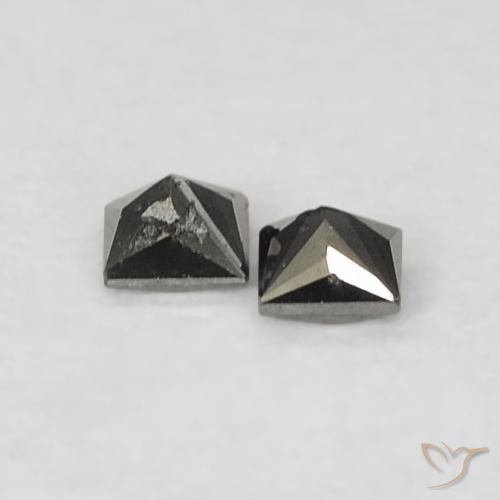 Pedras preciosas de Diamante Preto natural de 0.09 ct, Quadrado, Opaco