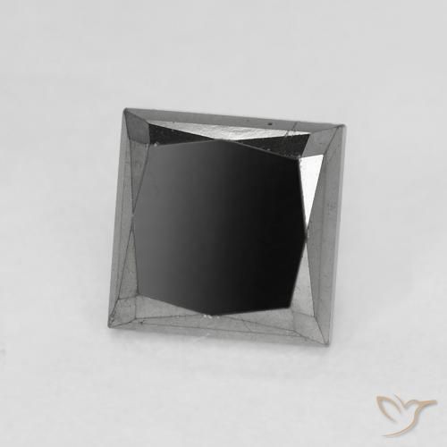 Diamante Preto Natural 0.98ct, Quadrado, Opaco
