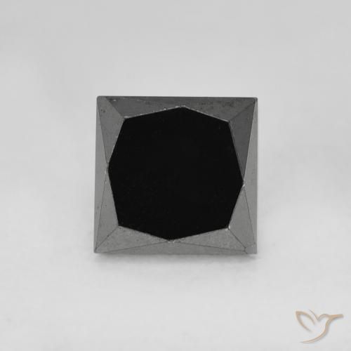 0.98ct Natural Preto Diamante, Quadrado, Opaco